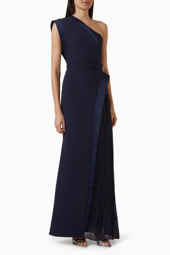 فستان نيشا طويل بكتف مكشوف