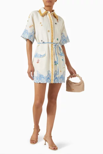 Pipeline Belted Shirtdress in Linen