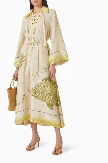 Brightside Lace-up Kaftan in Linen