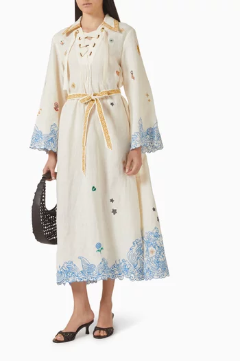 Pipeline Belted Kaftan in Linen