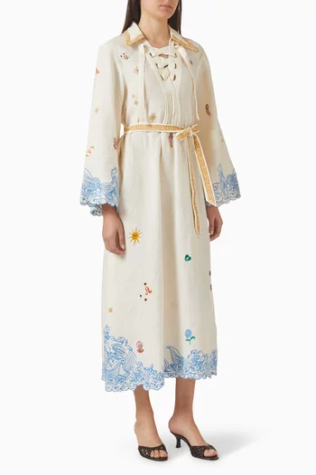 Pipeline Belted Kaftan in Linen