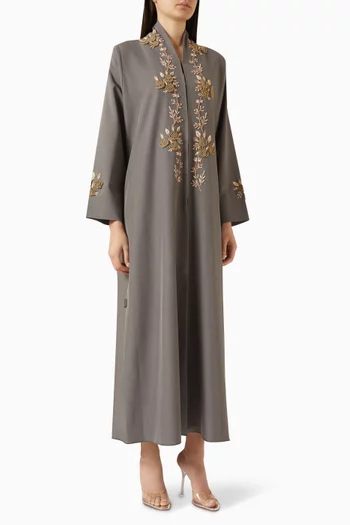 3D-embroidered Abaya