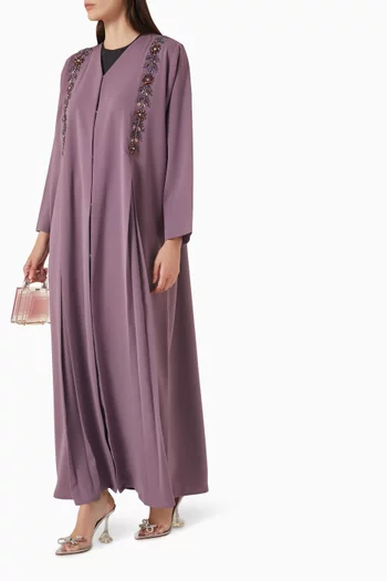 Crystal Embellished Panel Cut Abaya