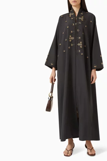 3D-embroidered Abaya