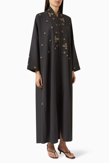 3D-embroidered Abaya