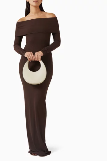 Off-shoulder Maxi Dress in Rayon Blend