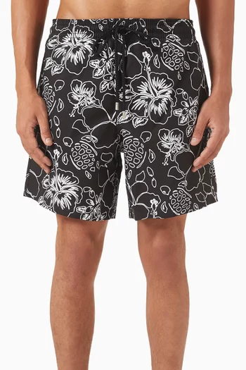 Tropical Turtles Ink Swim Shorts