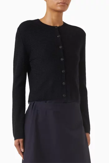 كارديغان منسوج بفتحة رقبة مستديرة