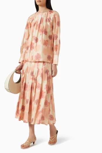 Printed Gathered Top