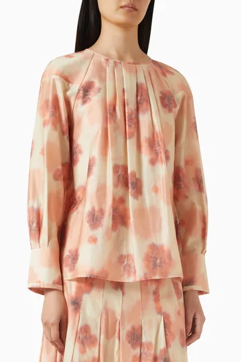 Printed Gathered Top