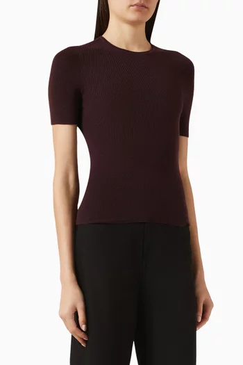 Knitted T-shirt in Merino-wool