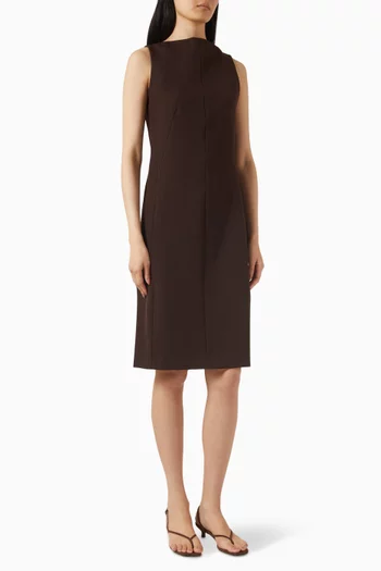 Tailored Midi Dress in Wool