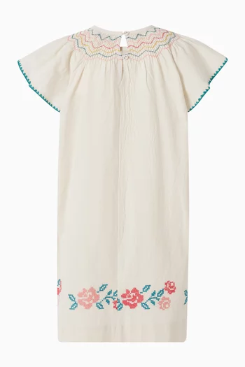 فستان كارلا مطرز بزهور