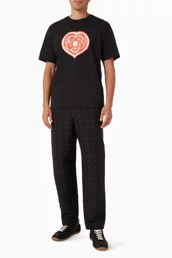 تي شيرت بزهرة بوكي وقلب قطن