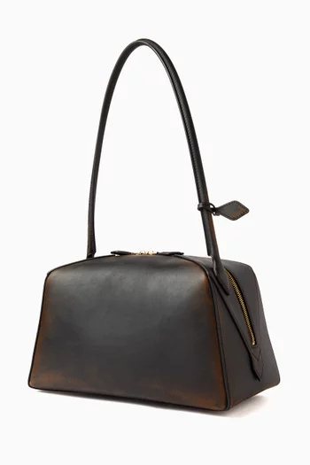 Medium Le Bouledogue Shoulder Bag in Washed Leather