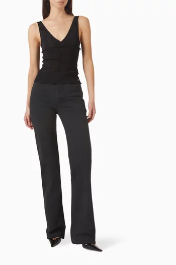 Cassandre Tank Top in Ribbed Silk Jersey