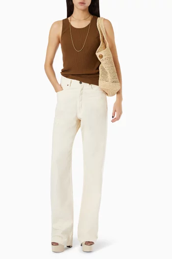 V-waist Baggy Jeans in Denim