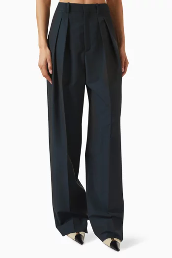 Wide-leg Pants in Wool Blend