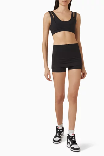 شورت بحافة مطوية وحياكة داخلية 3 بوصة مجموعة مت