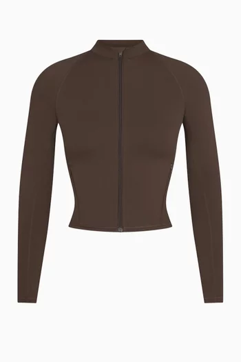 Matte Mock Neck Full Zip Jacket