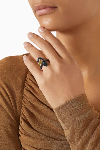 Baby Spine Enamel Ring in 9kt Gold