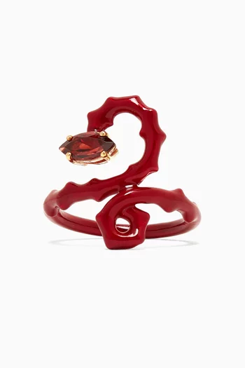 Baby Spine Enamel Ring in 9kt Gold