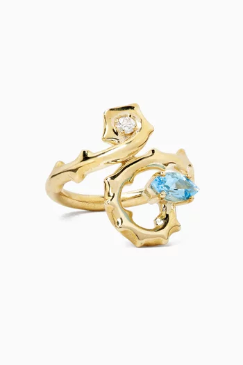 Spine Topaz & Diamond Ring