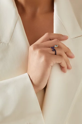 Baby Vine Enamel Ring in 9kt Gold