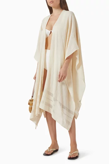 Ikal Frayed Cape in Cotton