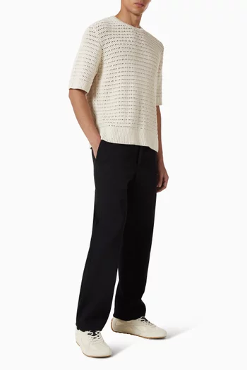 تي شيرت بغرزة شبيكة قطن