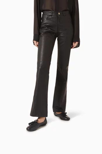 حذاء باليرينا فولت بكعب مسطح جلد نابا