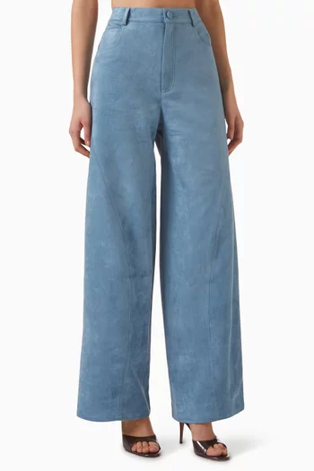 Rustikan Wide-leg Pants in Suede