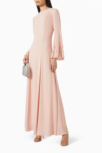 فستان بتطريزات زهور