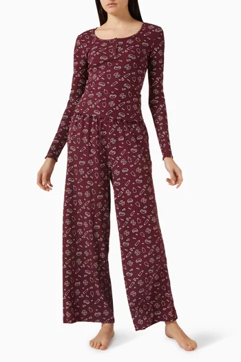 بلوزة بيجاما هينلي مزيج قطن