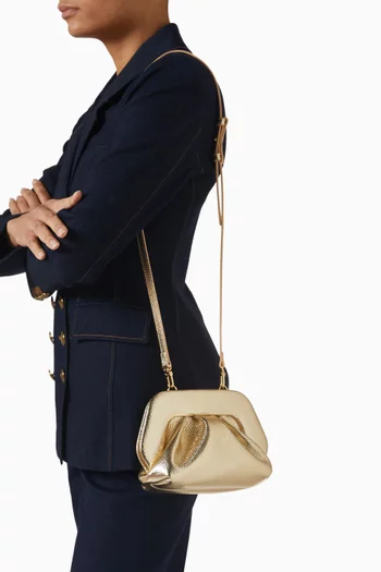 Small Bios Clutch Bag in Laminated Leather