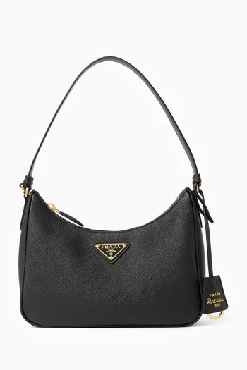 Mini Re-Edition Hobo Bag in Saffiano Leather