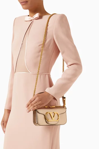 حقيبة كتف لوكو صغيرة جلد عجل لامع