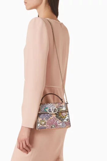 Mini VSLING Crystal-embellished Top-handle Bag