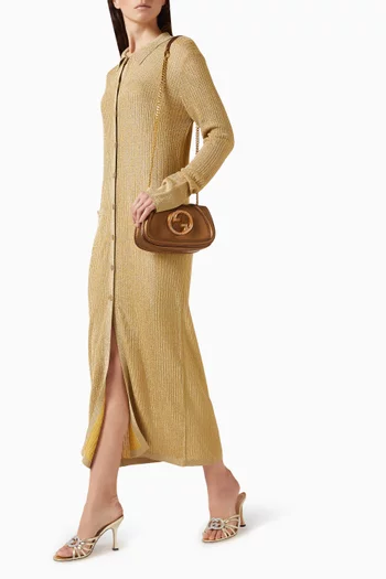 Ribbed Polo Dress in Viscose Blend