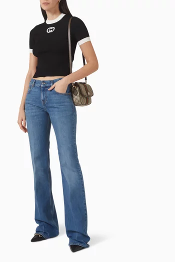 Ribbed T-shirt in Viscose Blend