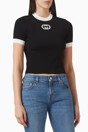 Ribbed T-shirt in Viscose Blend