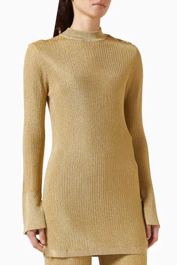 Ribbed Mini Dress in Viscose Blend
