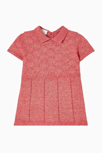 Pleated Polo Dress in Knit