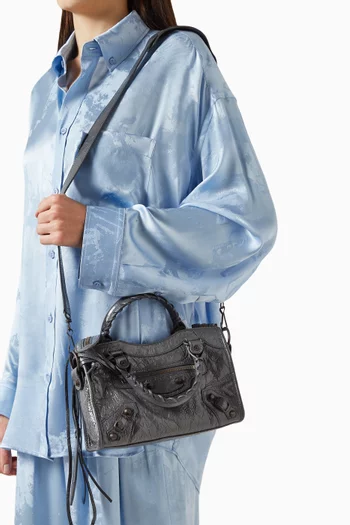 Mini Le City Bag in Volcanic Rock Arena Lambskin