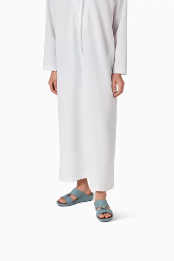 حذاء مفتوح كوادراتورا شيرنو جلد بنقشة جلد غزال