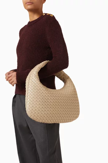 حقيبة كتف فينيتا جلد مبطن مجدول