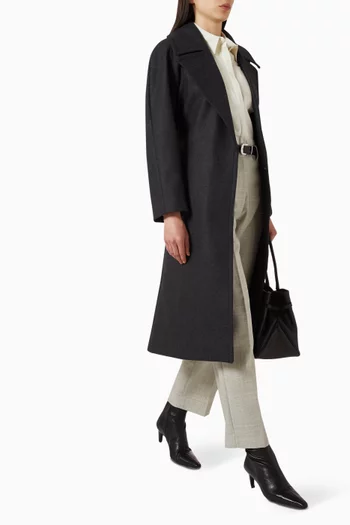 Tailored Belted Coat in Wool-blend