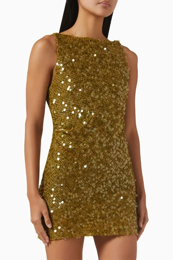 green emerald velvet dress Bec + Bridge Yellow Mini Dress main image 0
