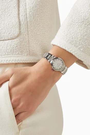 ساعة لفسيا مرصعة بالماس ستانلس ستيل، 33 مم