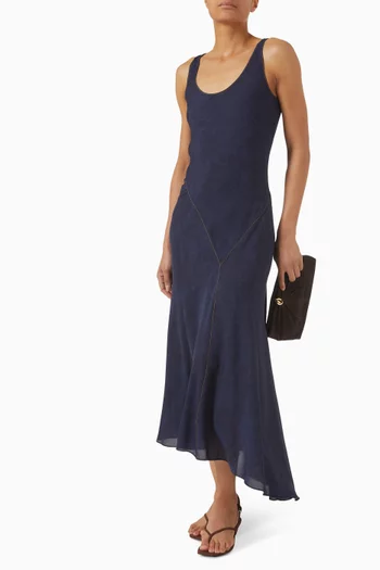 Ellery Asymmetric Dress in Silk Crepe